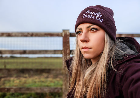 Beanie Embroidered Plum Beanie