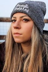 Beanie Embroidered Heather Navy Beanie